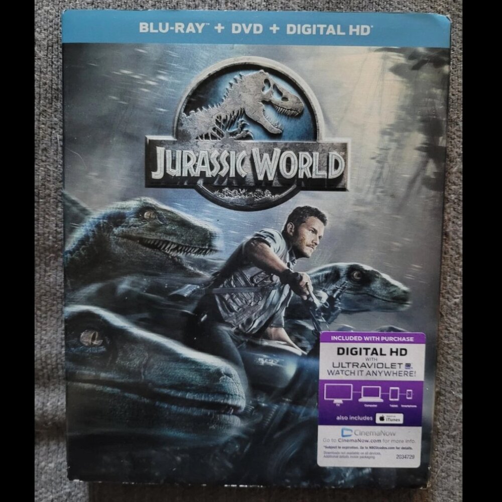 🦖🦕 Jurassic World (Blu-ray, 2015) 4th Installment of Jurassic Park franchise